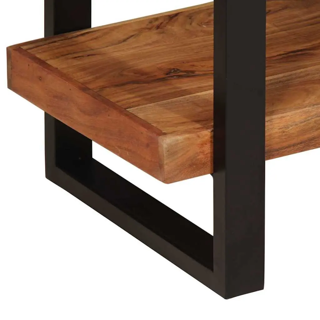 4-Tier Bookcase Solid Acacia Wood 160x40x180 cm Industrial Style