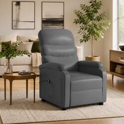 Stand Up Chair Electric Power Lift Recliner Armchair Anthracite Faux Leather