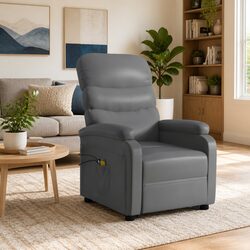 Stand Up Massage Chair Anthracite Recliner Lift Electric Armchair Elderly
