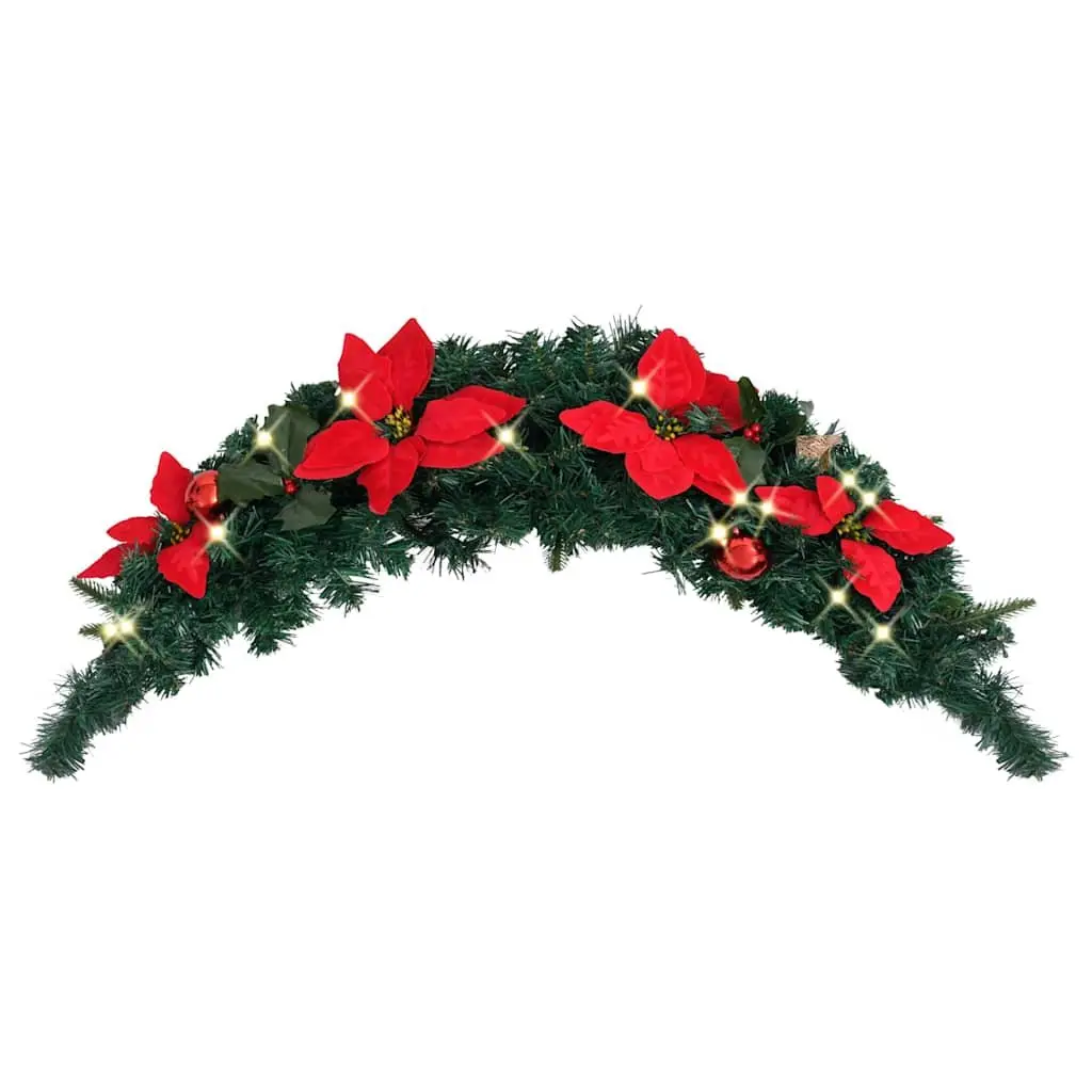 Christmas Arch LED Lights Decoration 90cm Green and Red Indoor Outdoor