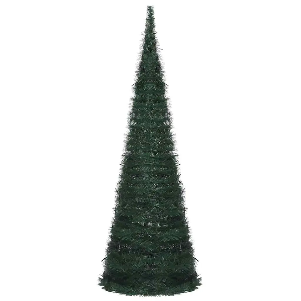 Pop-up String Artificial Christmas Tree 180 cm Green Pre-lit LED Holiday