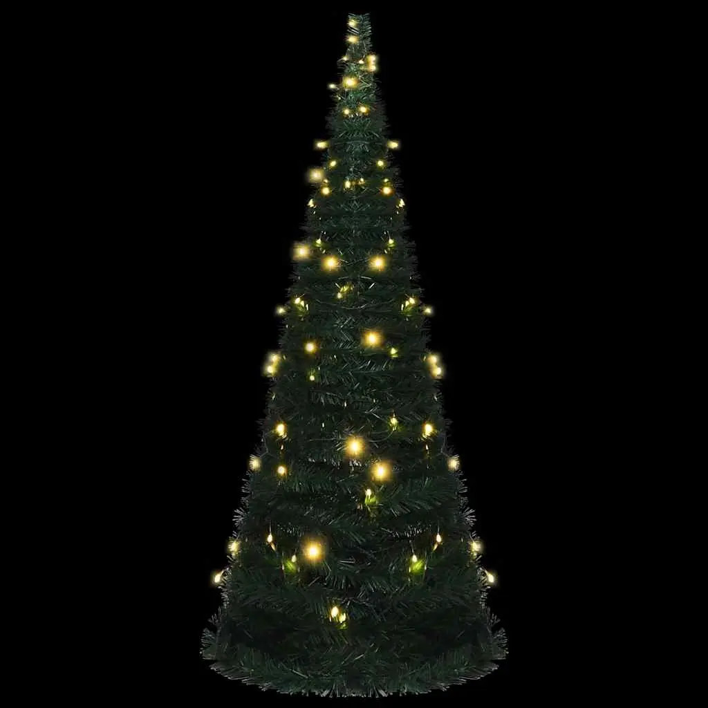 Pop-up Artificial Christmas Tree 210cm Green Pre-lit LED String Xmas Home Decor