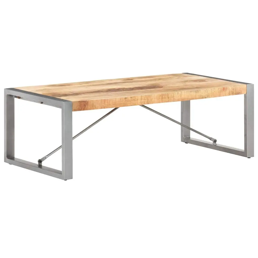Coffee Table 120x60x40 cm Rough Mango Wood Brown Industrial Accent Living Room