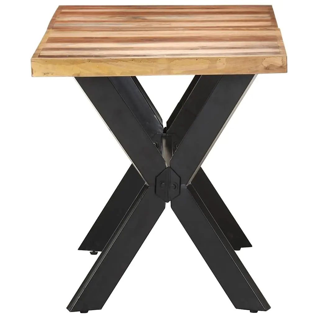 Solid Wood Dining Table Industrial Style 140x70x75 cm Brown