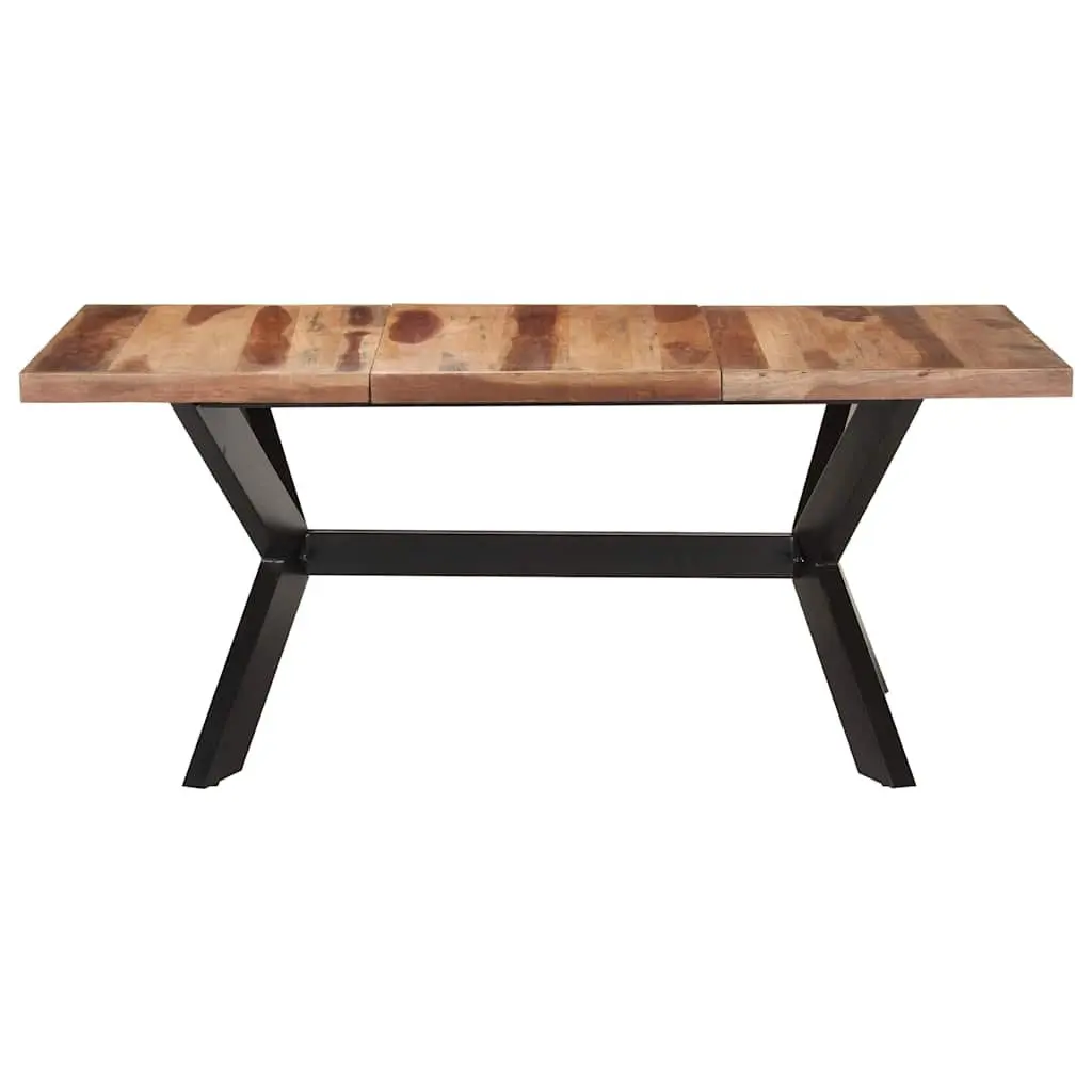 Dining Table Industrial Style Solid Wood 180x90x75 cm Brown