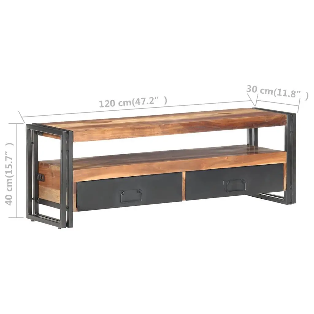 TV Cabinet Wooden Storage Unit with Drawers Open Compartment 120x30x40 cm Brown