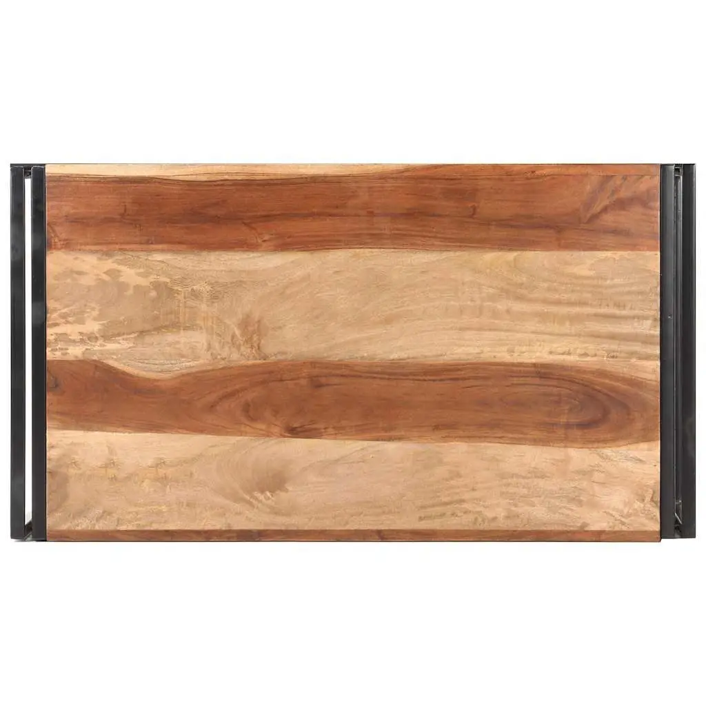 Coffee Table Solid Acacia Wood 100x55x45cm Brown with Storage Drawers and Shelf