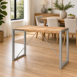 Dining Table 120x60x75 cm Kitchen Room Furniture Solid Mango Wood Industrial