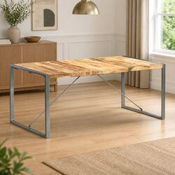 Dining Table 180x90x75 cm Solid Mango Wood Kitchen Room Furniture Brown
