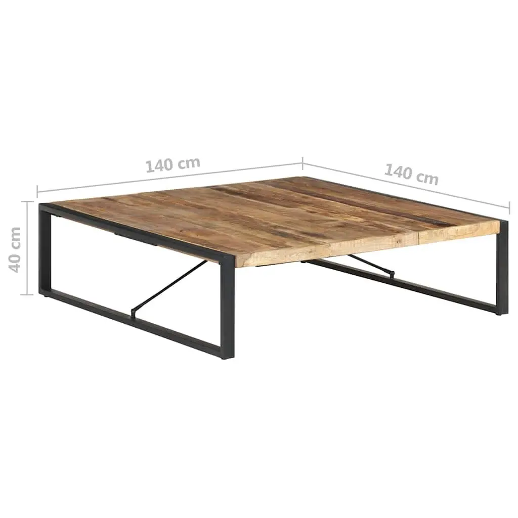 Coffee Table Industrial Style Solid Wood Mango 140x140x40cm Brown