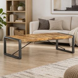 Coffee Table 140x70x40cm Industrial Style Wooden Living Room Furniture Brown