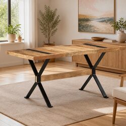 Dining Table 160x80x76 cm Kitchen Room Furniture Industrial Style Wooden
