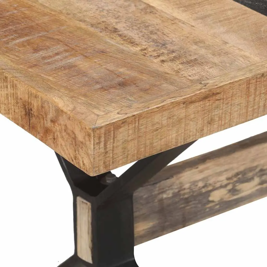 Dining Table Industrial Style Rough Mango Wood 160x80x76 cm Brown