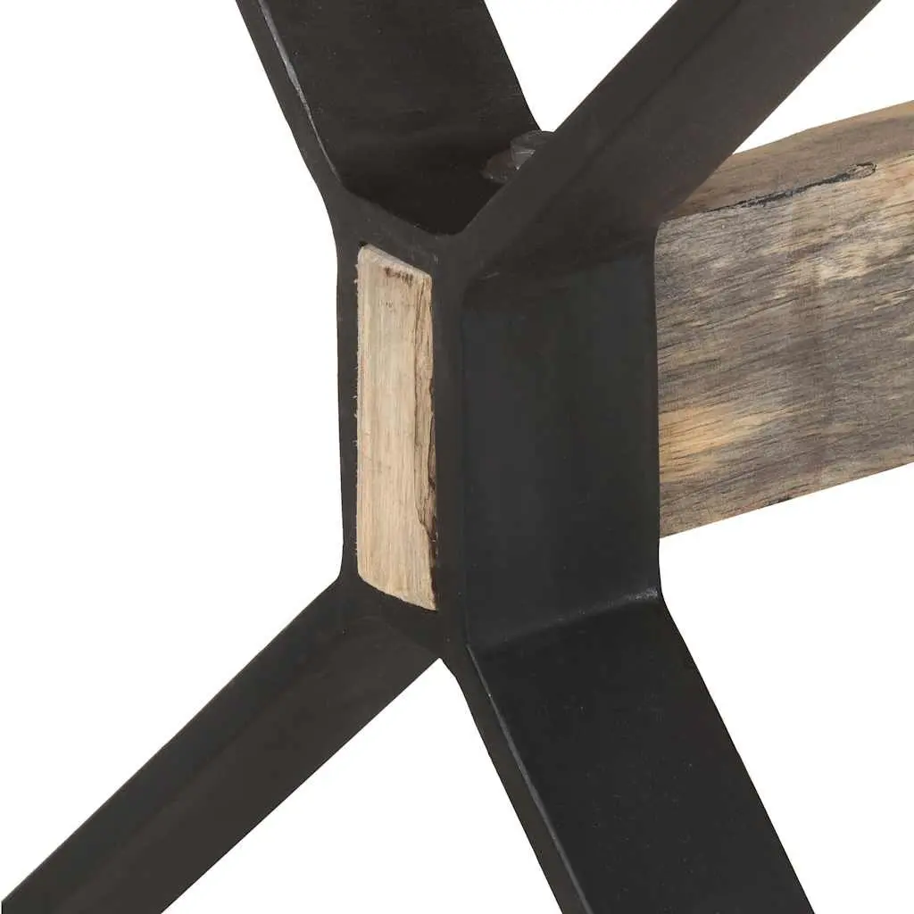Dining Table Industrial Style Rough Mango Wood 160x80x76 cm Brown