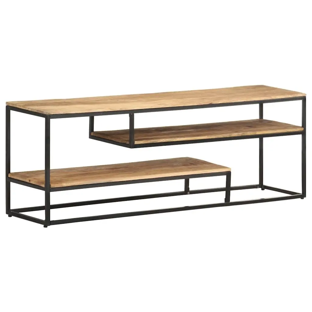 TV Cabinet Industrial Style Rough Mango Wood 130x30x45cm