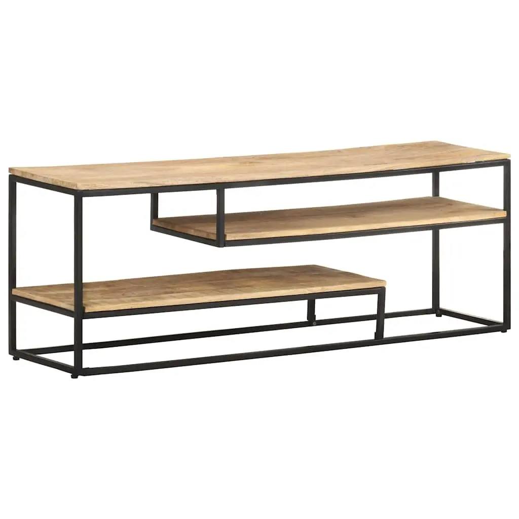 TV Cabinet Industrial Style Rough Mango Wood 130x30x45cm