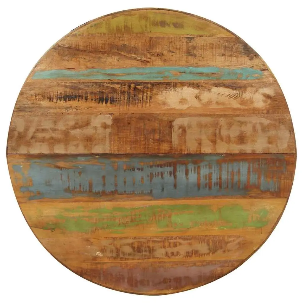 Round Dining Table Reclaimed Wood 100x100x75cm Brown