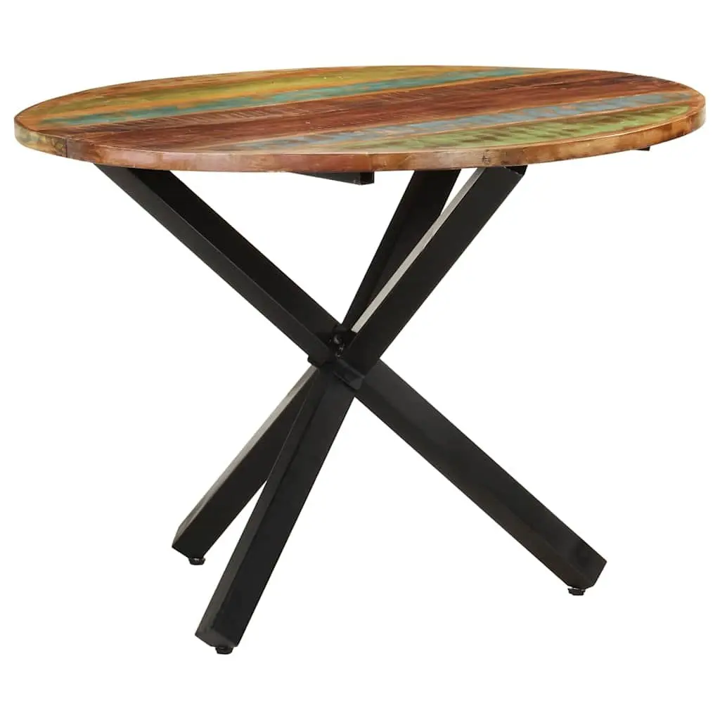 Round Dining Table Reclaimed Wood 100x100x75cm Brown