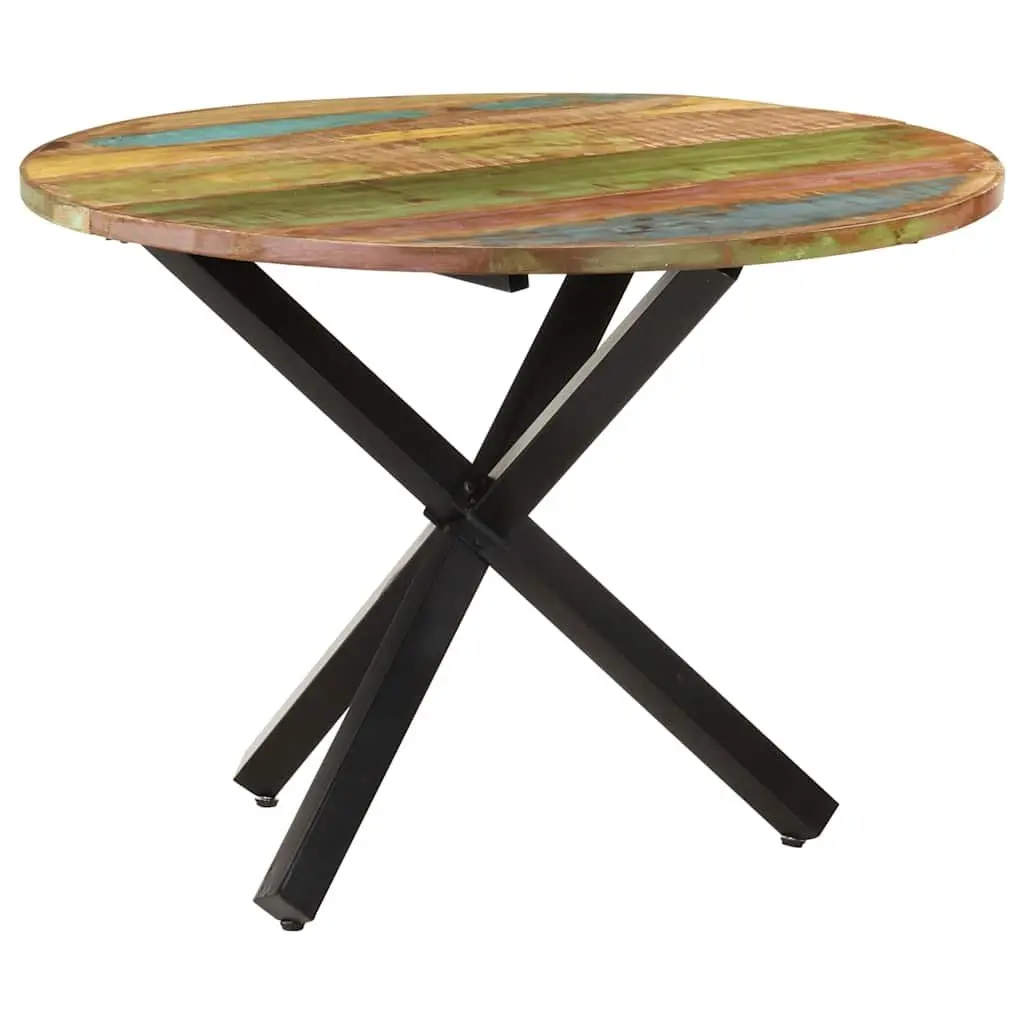 Round Dining Table Reclaimed Wood 100x100x75cm Brown