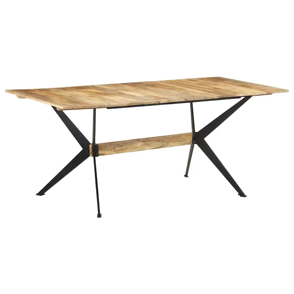 Dining Table Solid Mango Wood Industrial Style 180x90x76cm Brown