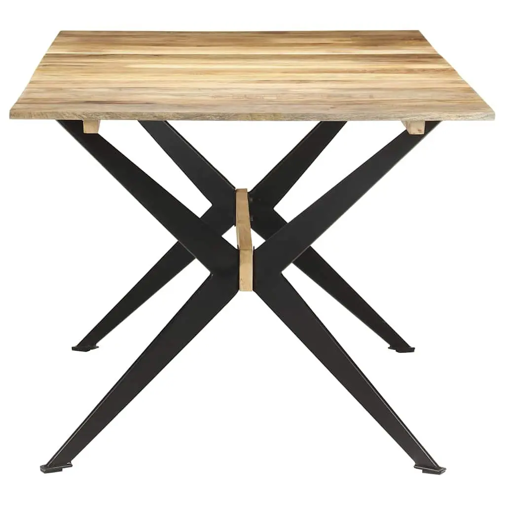 Dining Table Solid Mango Wood Industrial Style 180x90x76cm Brown