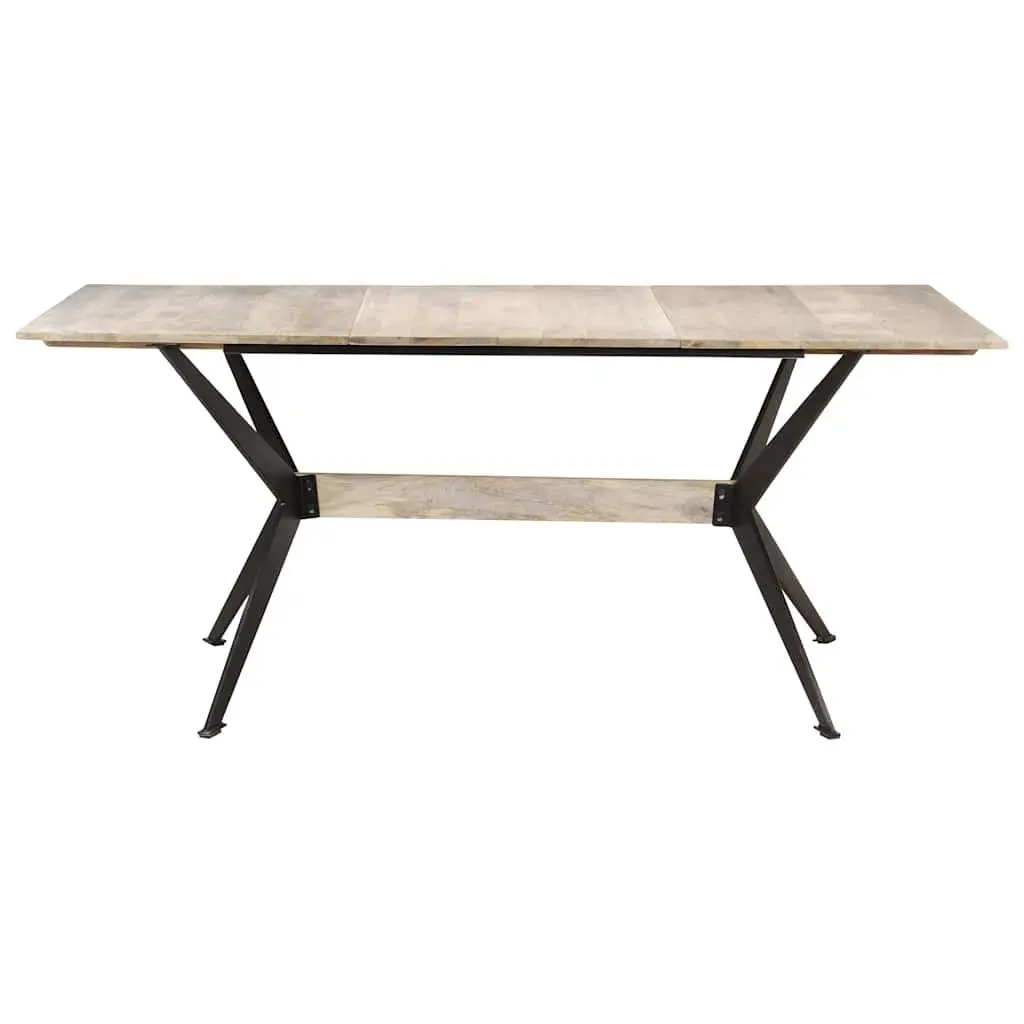 Dining Table Solid Mango Wood Industrial Style 180x90x76 cm Brown