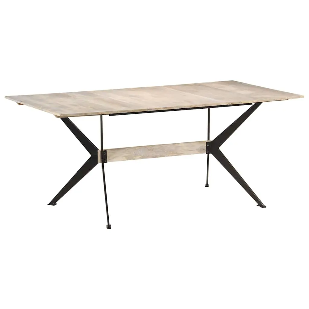 Dining Table Solid Mango Wood Industrial Style 180x90x76 cm Brown