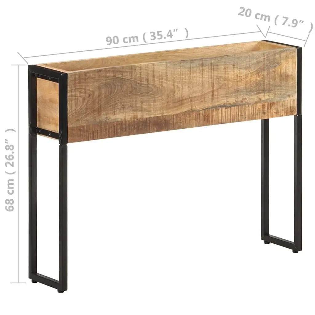 Wooden Planter 90x20x68 cm Raised Garden Bed Mango Wood Brown Decorative
