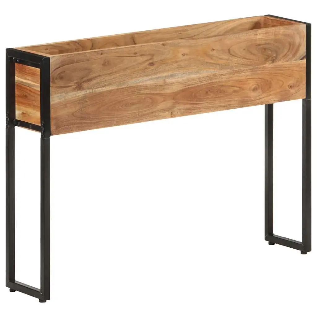 Wooden Planter Box Raised Bed 90x20x68cm Acacia Wood Brown