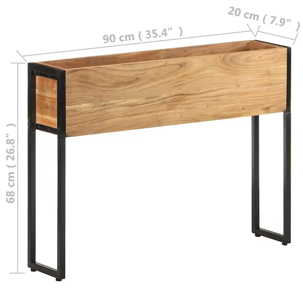Wooden Planter Box Raised Bed 90x20x68cm Acacia Wood Brown