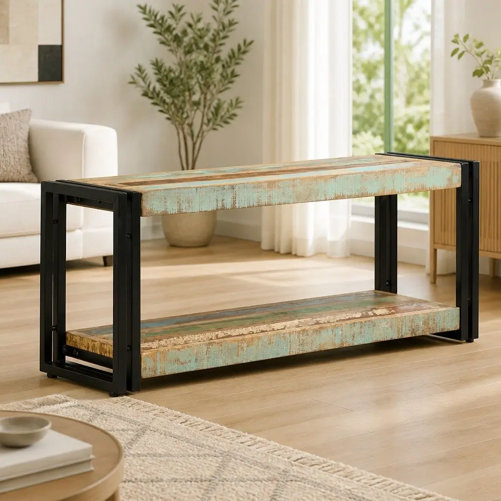 TV Cabinet Solid Reclaimed Wood Vintage 90x30x40cm Brown