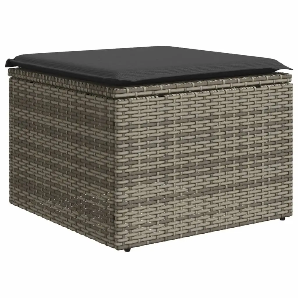 6 Piece Garden Sofa Set Grey Poly Rattan Outdoor Furniture Patio Seating with