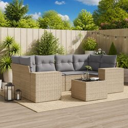 Outdoor Garden Sectional Sofa Set 7 Piece Modular Patio Furniture with Cushions