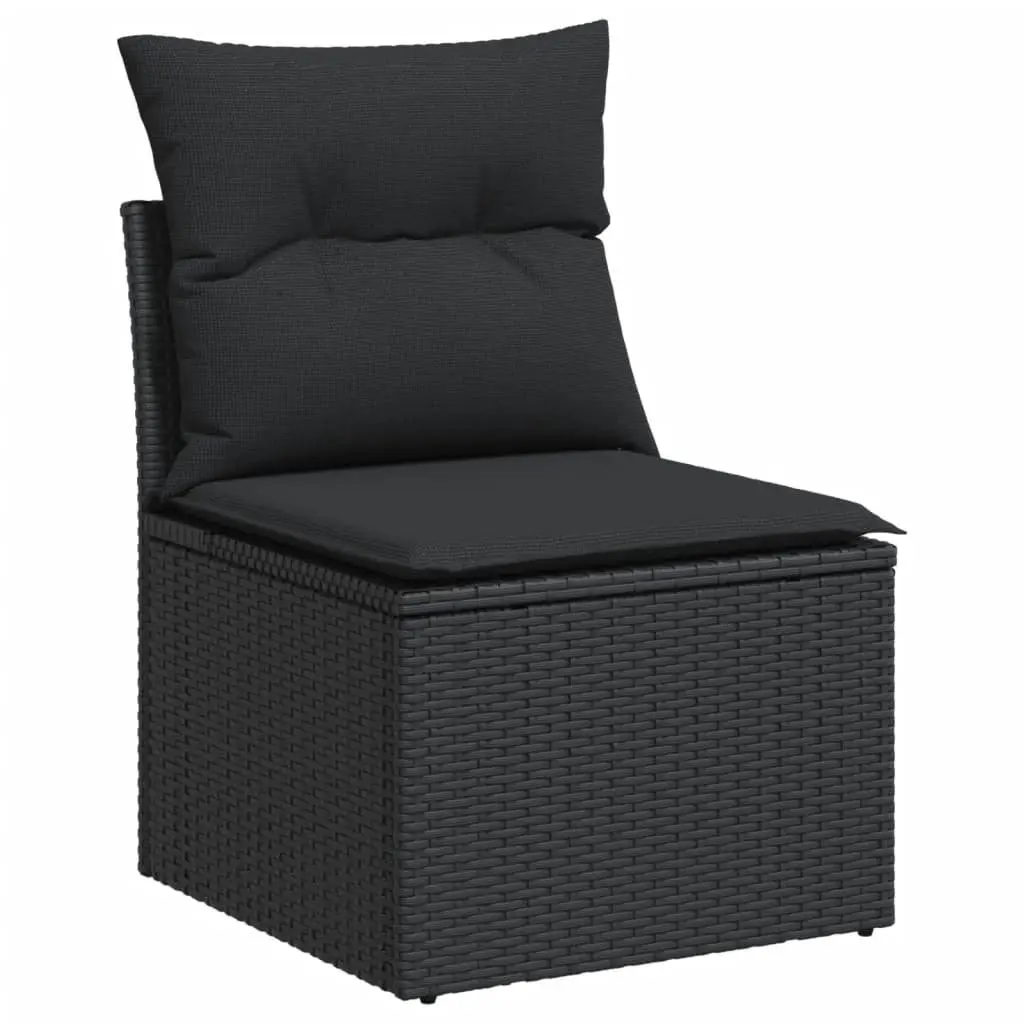 4 Piece Outdoor Sectional Sofa Set Black Garden Furniture with Removable