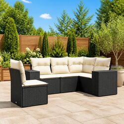 Garden Sofa Set 5 Piece Outdoor Patio Furniture Lounge Seating with Cushions