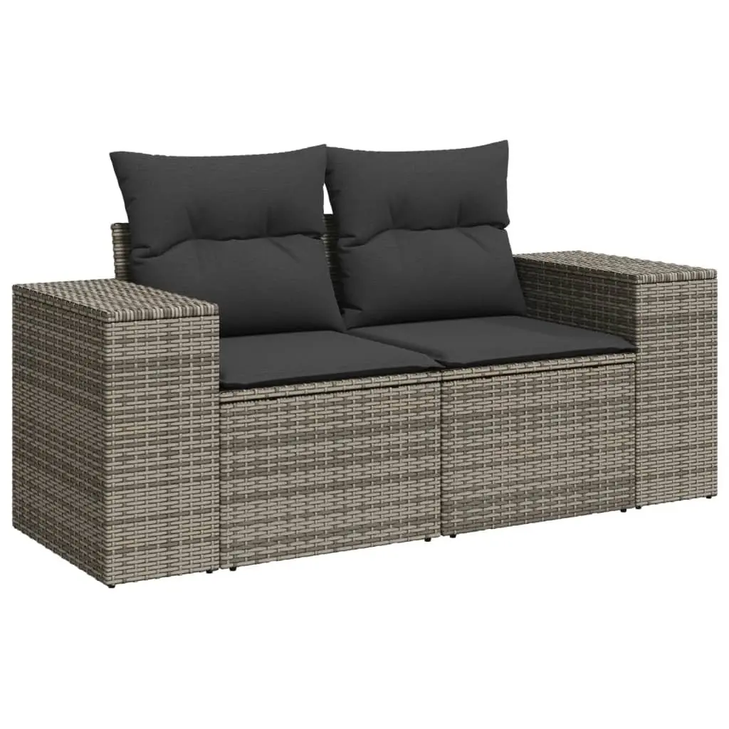 7 Piece Garden Sofa Set Outdoor Furniture Patio Lounge Seating Grey Cushions