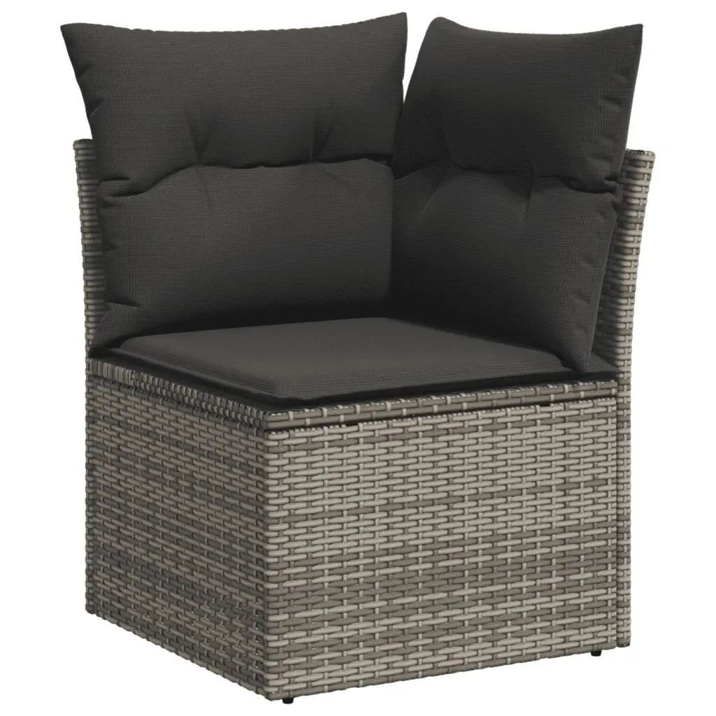 7 Piece Garden Sofa Set Outdoor Patio Furniture Grey Rattan Cushions Table