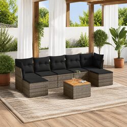 Garden Sofa Set 8 Piece Outdoor Furniture Patio Grey Modular Lounge with