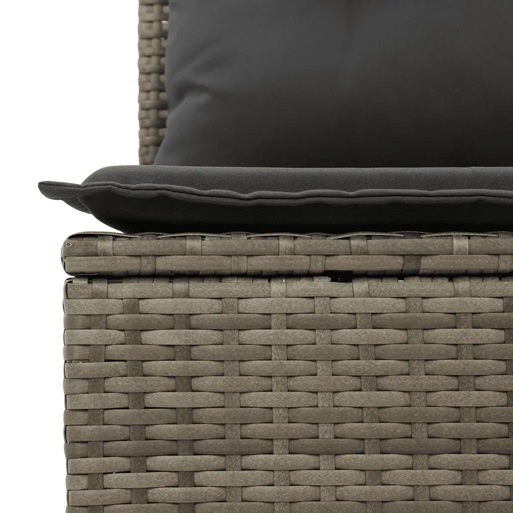 5 Piece Garden Sofa Set with Cushions Grey Outdoor Patio Furniture Poly Rattan