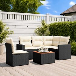 Garden Sofa Set 6 Piece Outdoor Furniture Patio Modular Lounge with Cushions