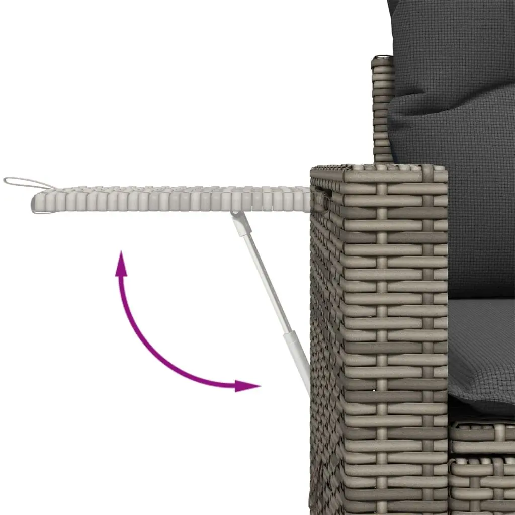 6 Piece Garden Sofa Set Grey Poly Rattan Outdoor Sectional Furniture Patio