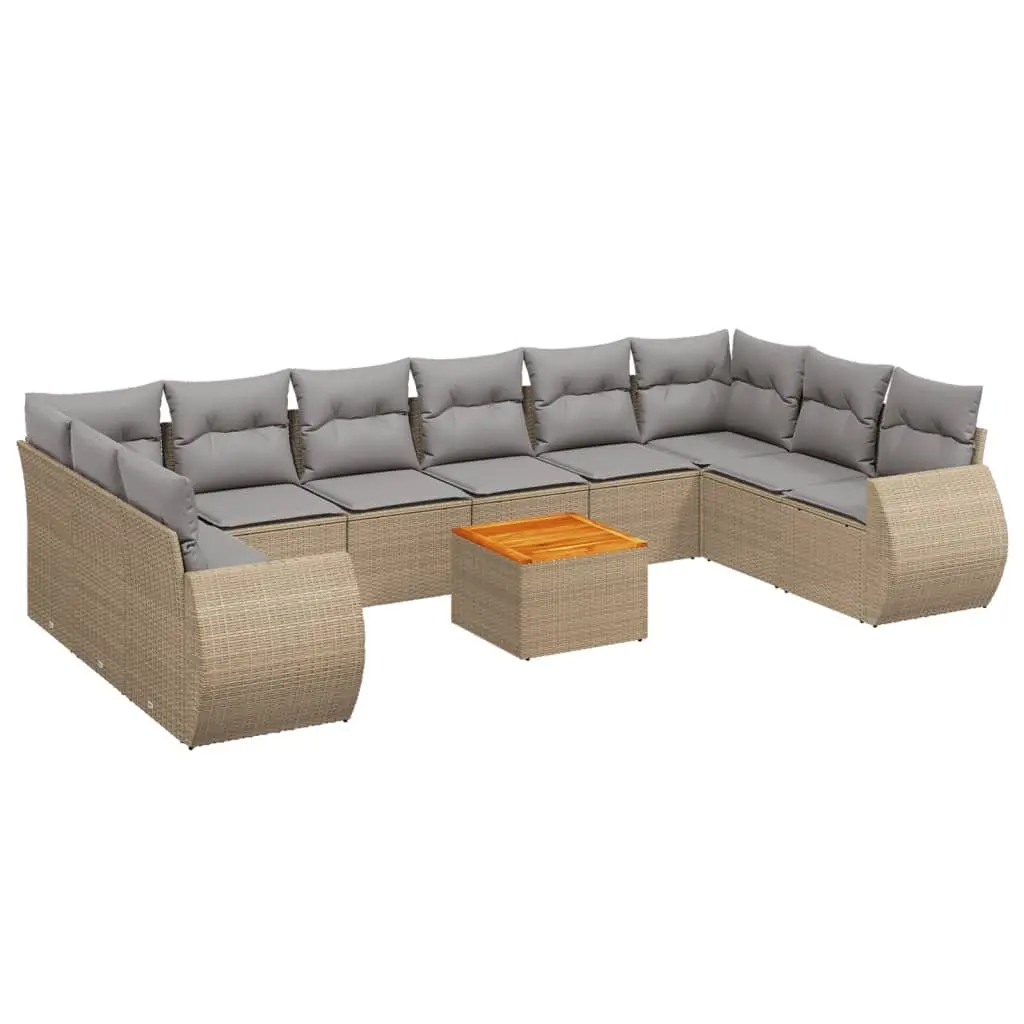 11 Piece Garden Sofa Set Outdoor Furniture Patio Seating with Cushions Beige