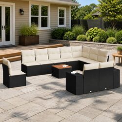11 Piece Garden Sofa Set Outdoor Furniture Patio Lounge Seats with Cushions