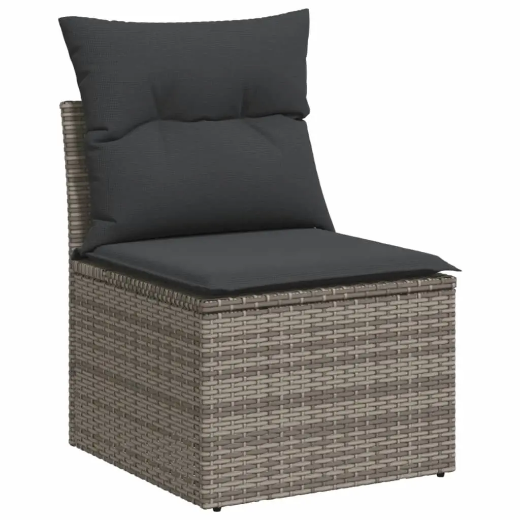 4 Piece Garden Sofa Set Outdoor Furniture Grey Poly Rattan Cushions Patio