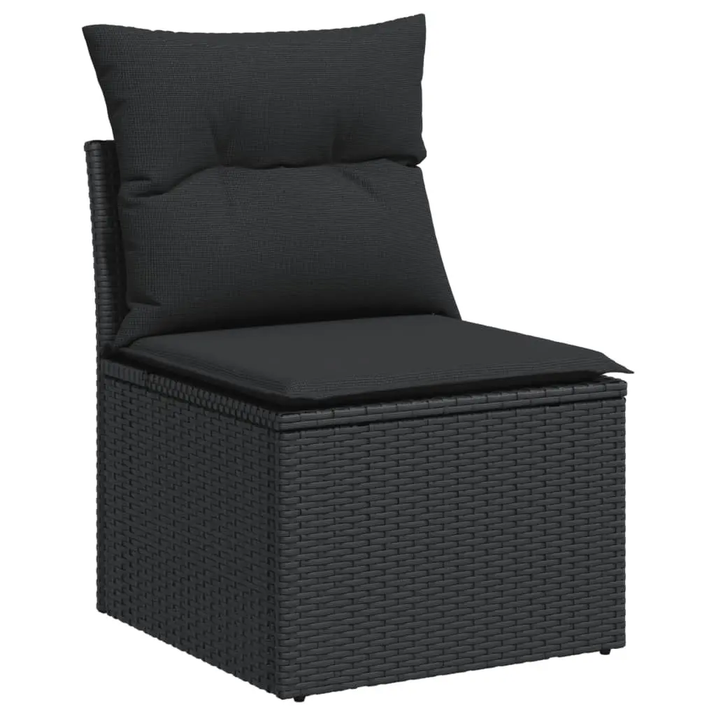 5 Piece Garden Sofa Set with Cushions Black Outdoor Patio Furniture Modular