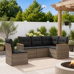 Garden Sofa Set 5 Piece Outdoor Furniture Patio Lounge Grey Cushions Modular