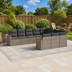 Garden Sofa Set 10 Piece Outdoor Furniture Patio Grey Modular Cushions