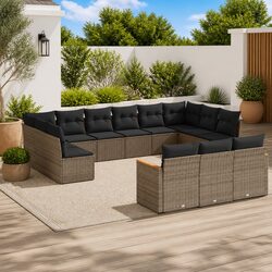 Garden Sofa Set 13 Piece Outdoor Furniture Patio Lounge Grey Modular Cushions
