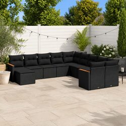 Garden Sofa Set 11 Piece Outdoor Furniture Modular Patio Lounge with Cushions