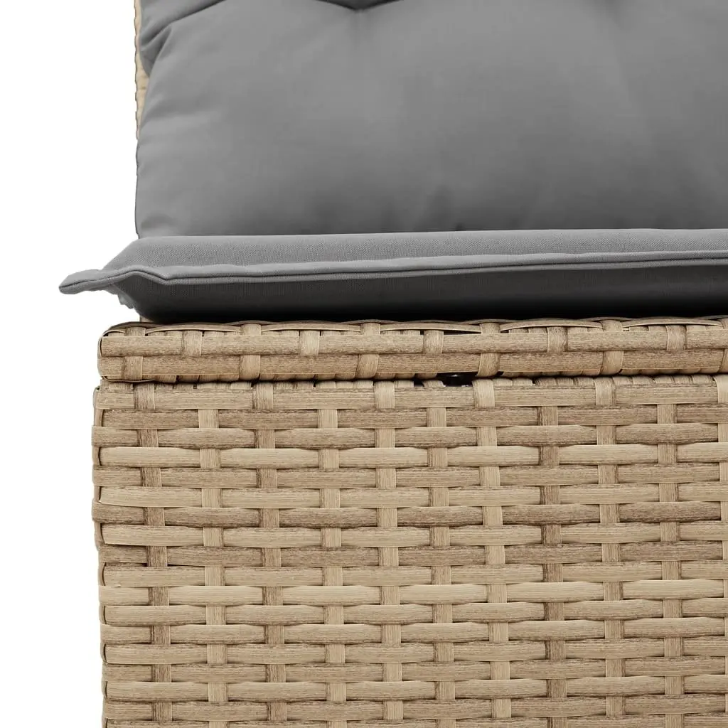 7 Piece Garden Sofa Set Outdoor Patio Furniture with Cushions Beige Poly Rattan